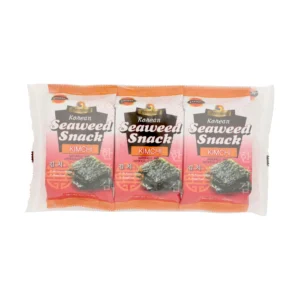 J-Basket Korean Seaweed Snack Kimchil 3P, 0.52 oz, 10 ct Case