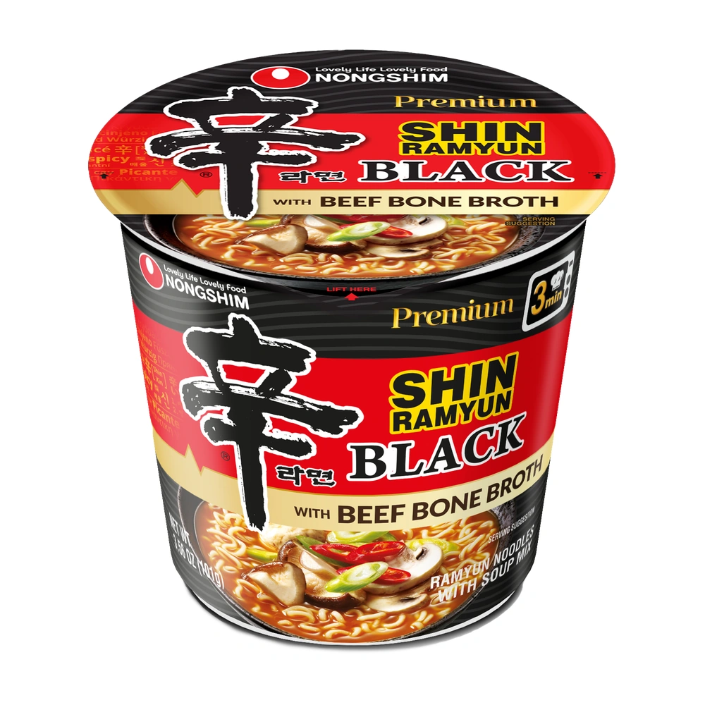 Nongshim Shin Ramen Black Big Cup, 3.5 oz, 6 ct Case