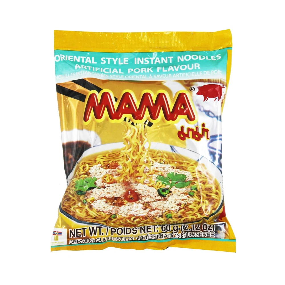 Mama Instant Noodles Mincedpork, 90 g, 6/20 ct Case