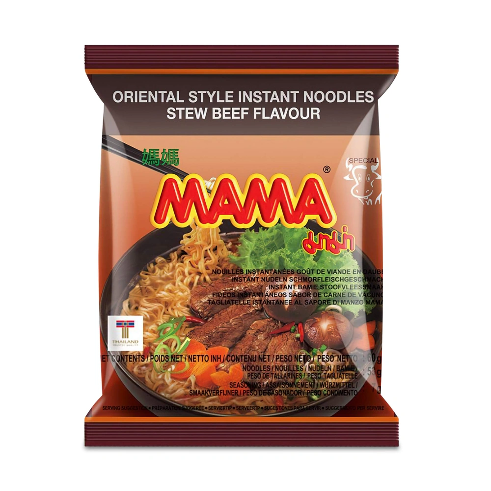 Mama Inst-Noodles Stew Beef, 60 g, 3/30 ct Case