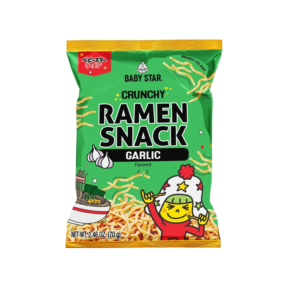 Oyatsu Baby Star Ramen Garlic, 2.47 oz, 15 ct Case