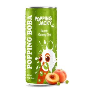 Pocas Popping Boba Peach Oolong Tea, 16.5 oz, 24 ct Case