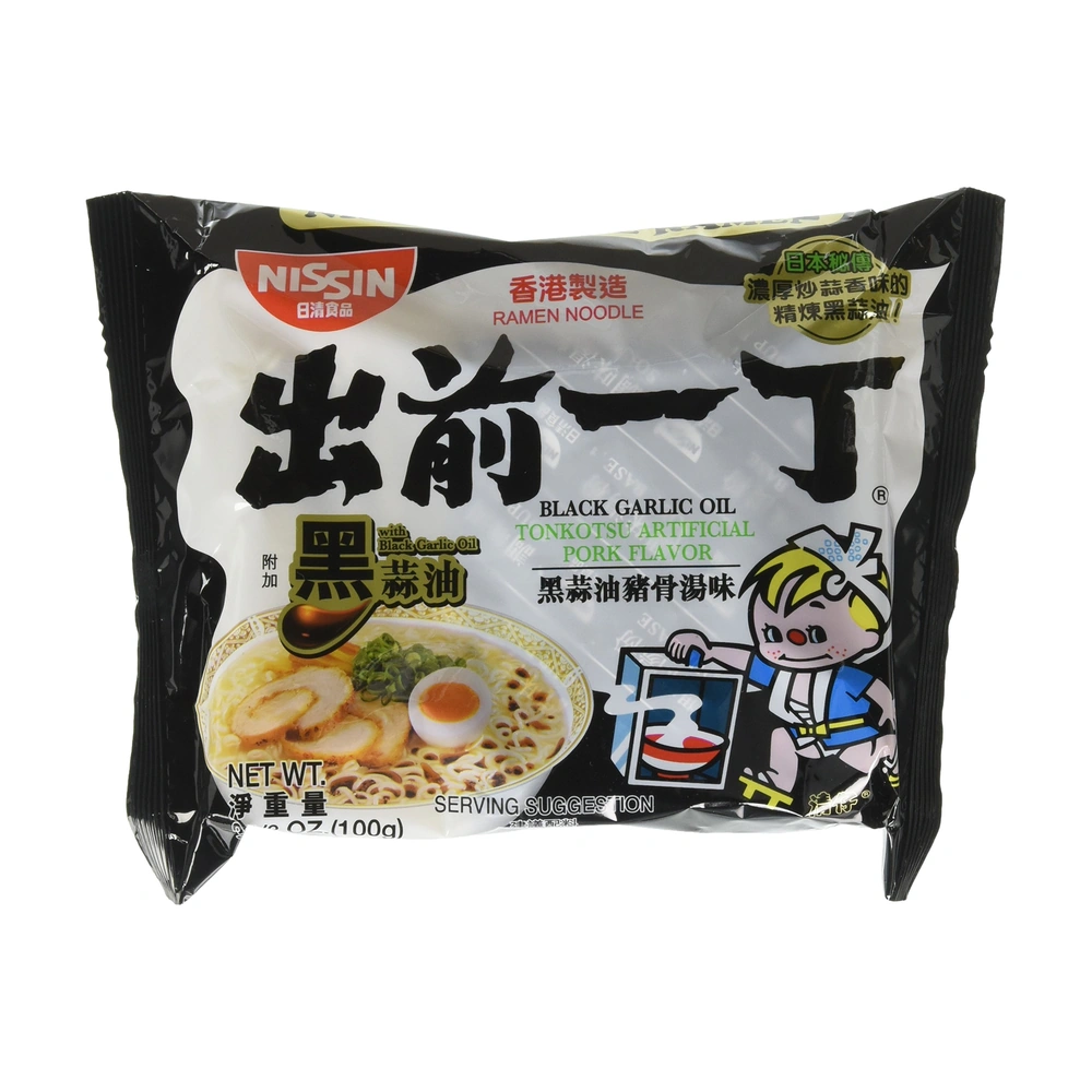 Nissin Inst-Noodles Blkgarlic Flv, 100 g, 3/30 ct Case