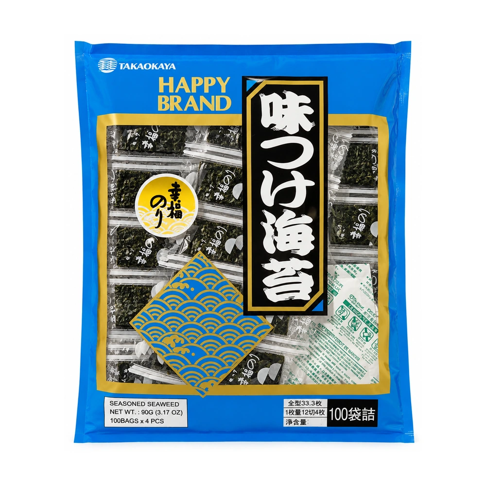 Takaokaya Happy Brand Ajitsuke Nori, 90 g, 20 ct Case
