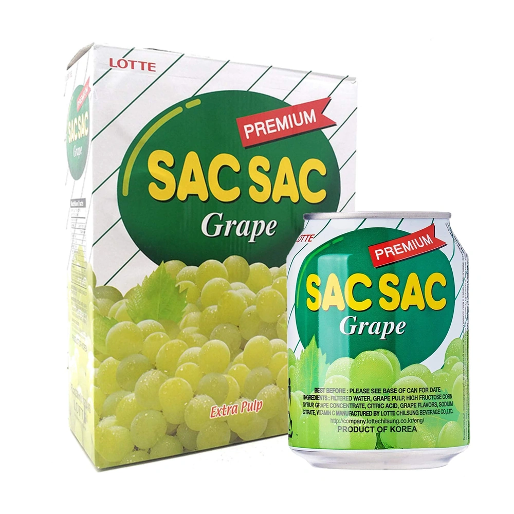 Lotte Sacsac Grape, 238 ml, 6/12 ct Case