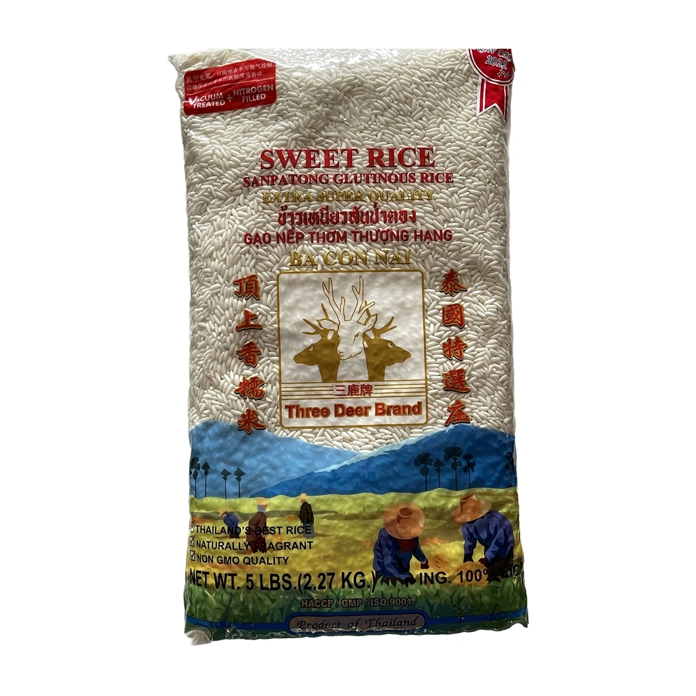 Three Deer 3DEER Sanpatong Glutinous Rice, 5 lb, 10 ct Case