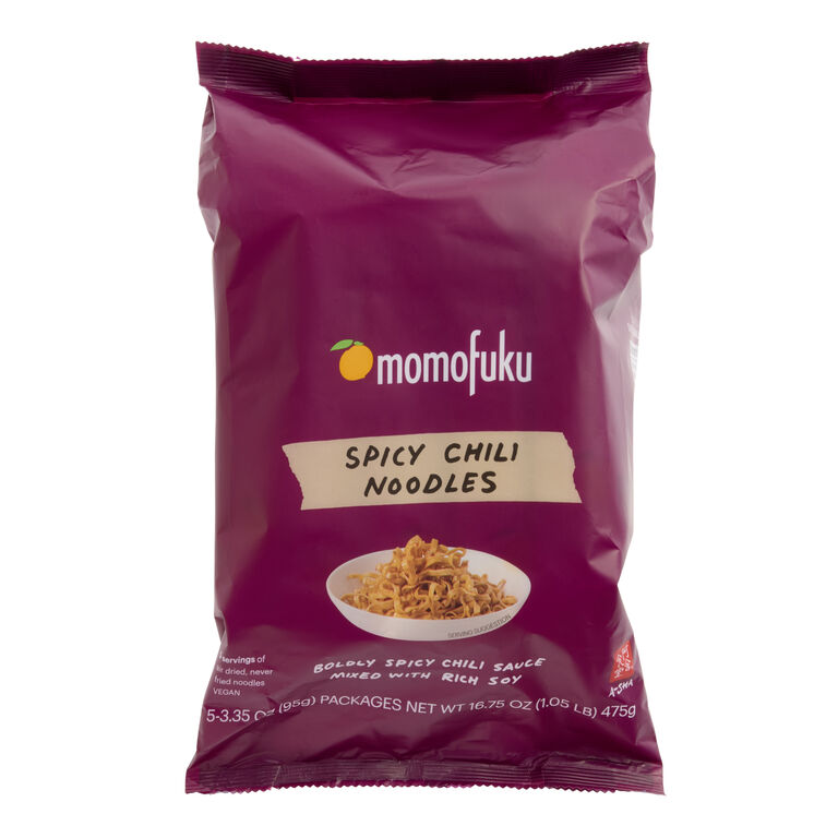 Momofuku Spicy Chili noodles, five 95 g packets, 16.75 oz total