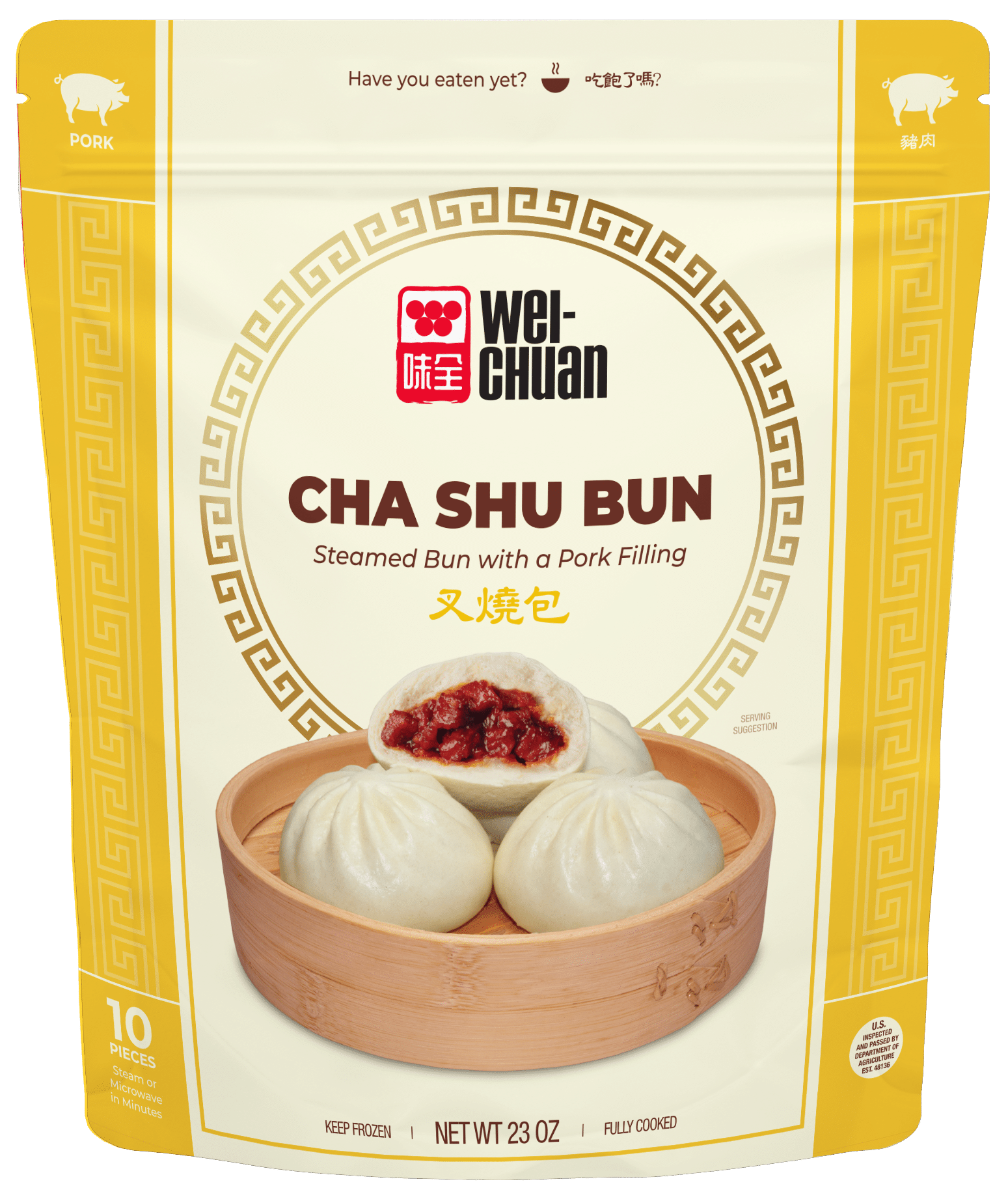 Wei-Chuan Cha Shu Pork Buns, 23 oz, yellow package