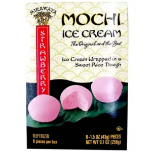 Mikawaya Mochi Ice Strawberry, 9.1 oz, 12 ct Case