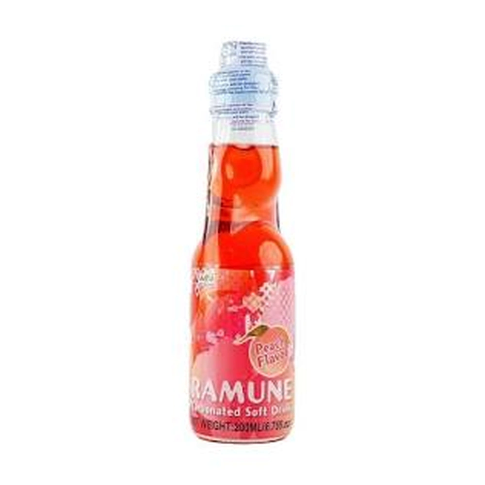 Yappari Peach Ramune, 6.6 oz, 30 ct Case