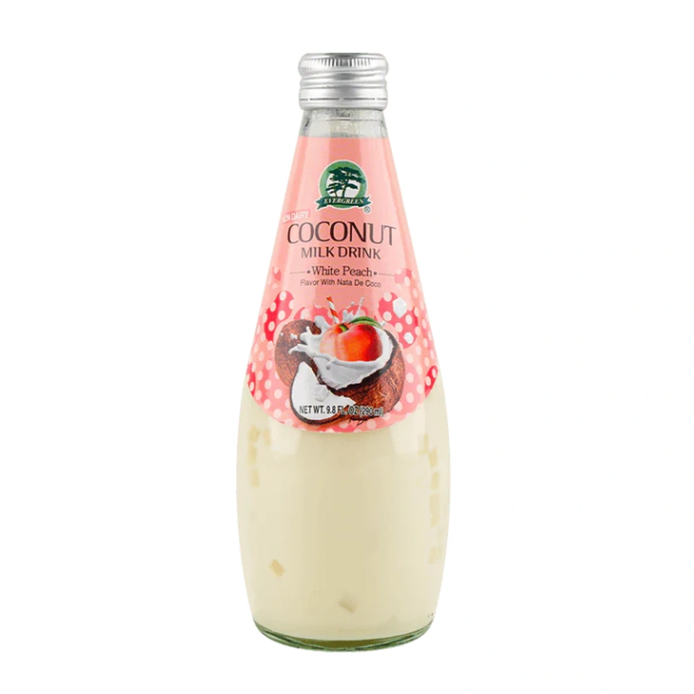Evergreen Eg Coconut Milk with Jelly Peach, 9.8 oz, 24 ct Case