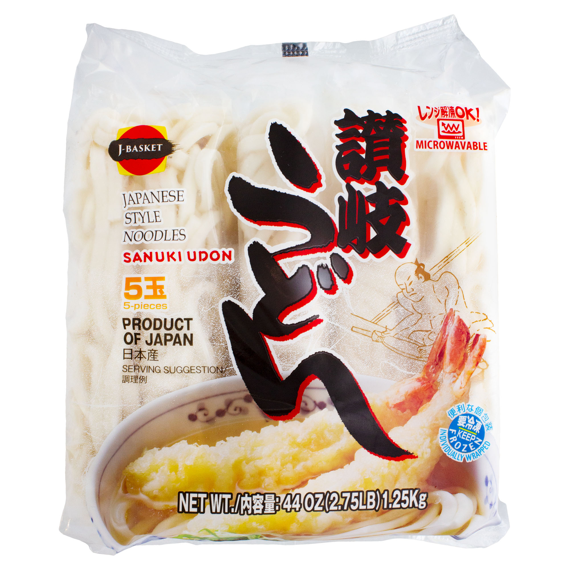J-Basket Sanuki frozen udon noodles, five-pack, 44 oz
