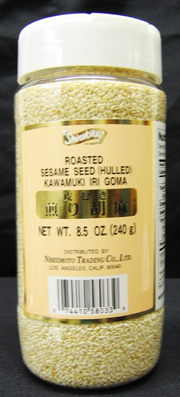 Shirakiku hulled roasted sesame seeds, 8.5 oz bottle